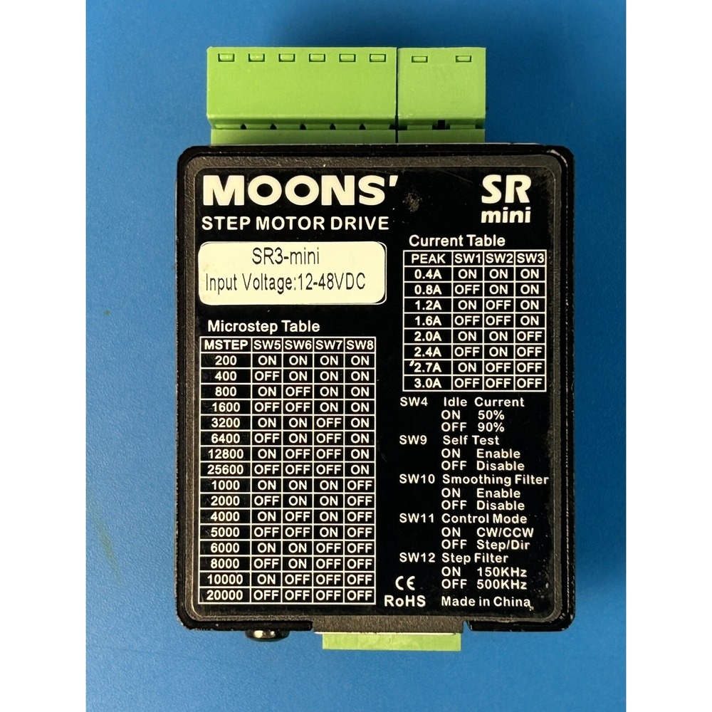 MOONS' Step Motor Drive 12~14VDC SR mini SR3-mini